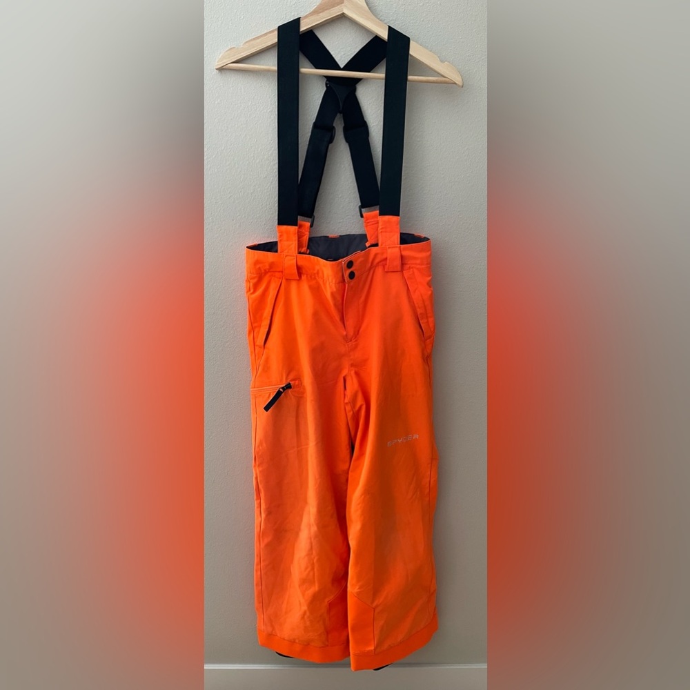 Spyder Insulated Ski Pants / Boys Size 14 / Neon Orange